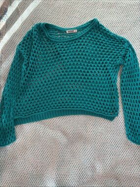 Garage’s Teal Open Knit Sweater